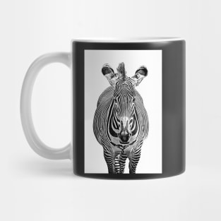 Zebra in Monochrome from the Front Mug